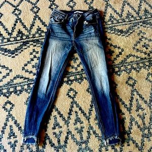 KanCan Skinny Double Frayed Hem Size 28